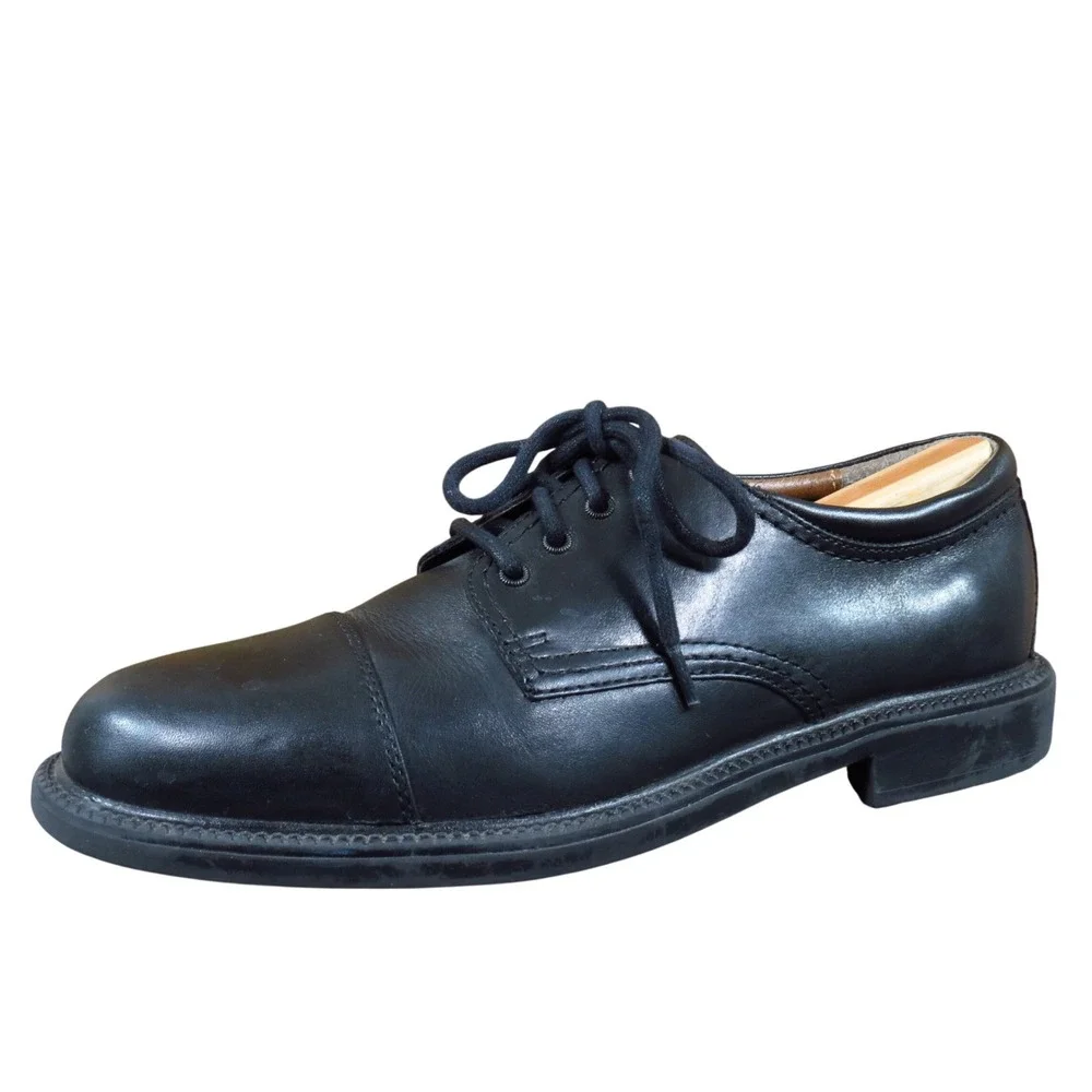 Dockers Gordon Men's Size 9.5 Black Leather Cap Toe Oxford Dress Classic